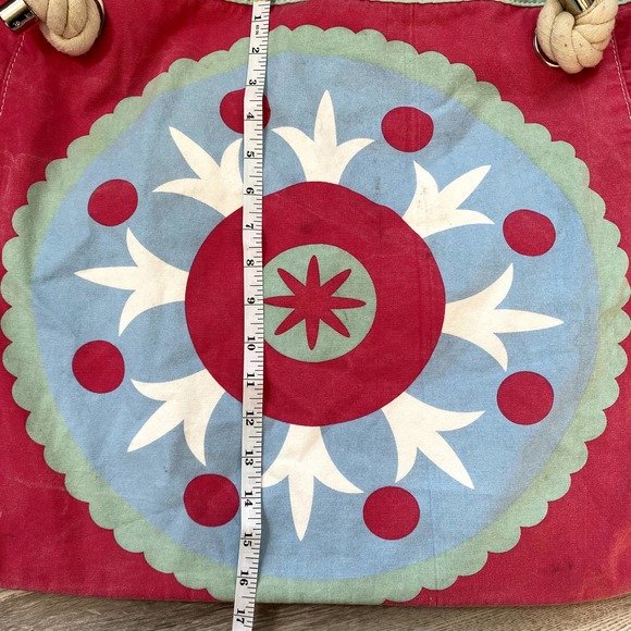 Large Canvas Beach Tote in Pink - Picture 3 of 11